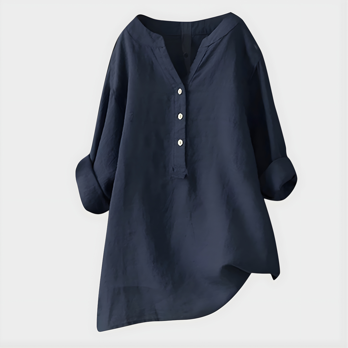 Veronique Elegant Cotton-Linen Blouse