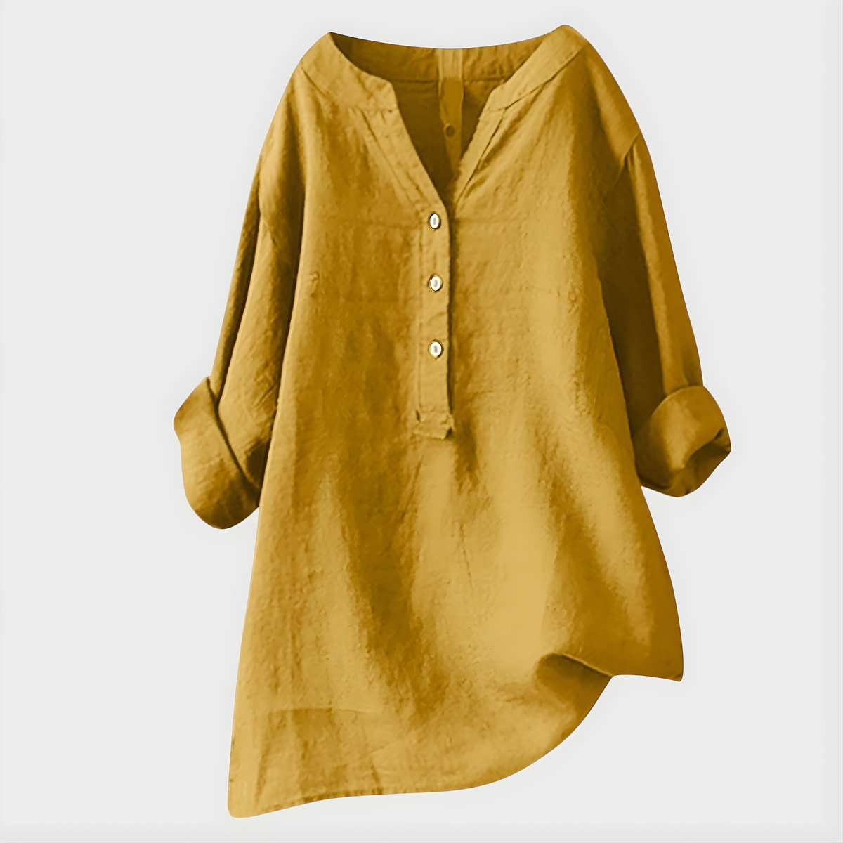 Veronique Elegant Cotton-Linen Blouse