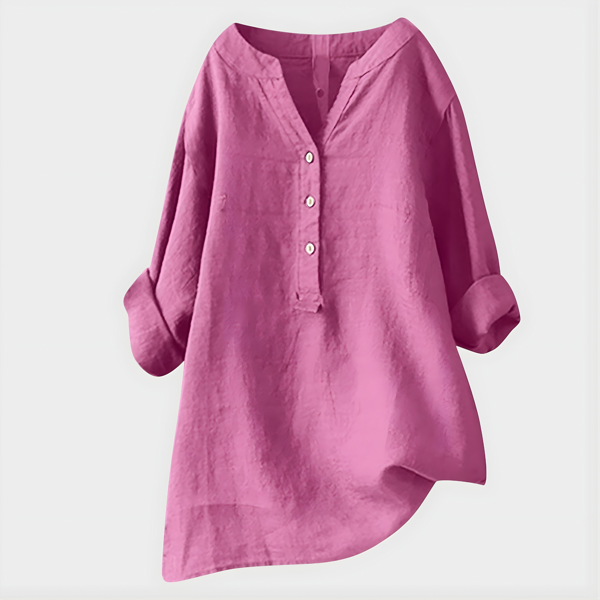 Veronique Elegant Cotton-Linen Blouse