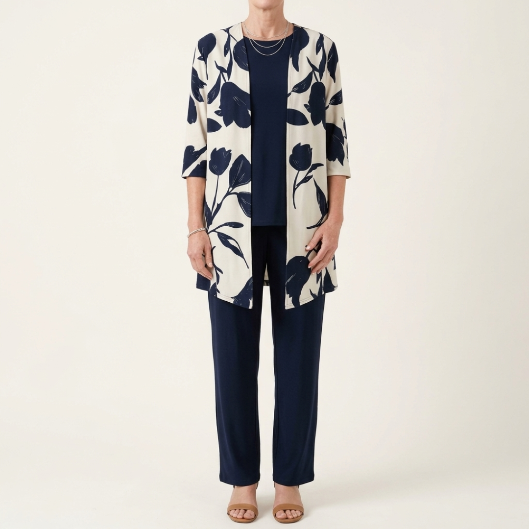 Shazza | Navy Bloom Three-Piece Set