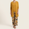 Honora | Mustard Three-Piece Set with Printed Trousers