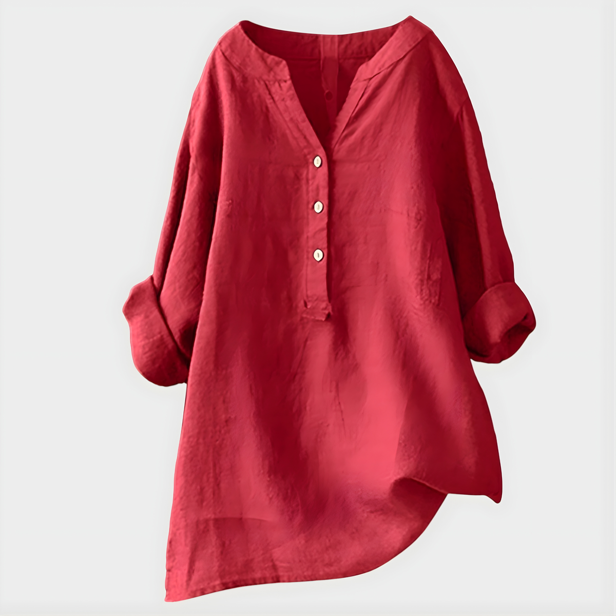 Veronique Elegant Cotton-Linen Blouse