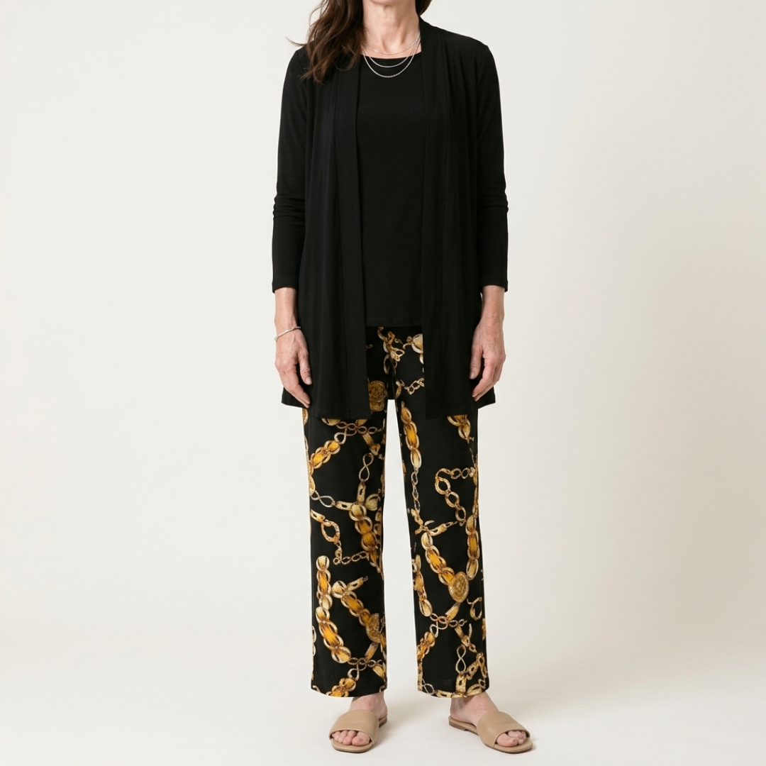 Harper | Gold Chain-Print Three-Piece Set