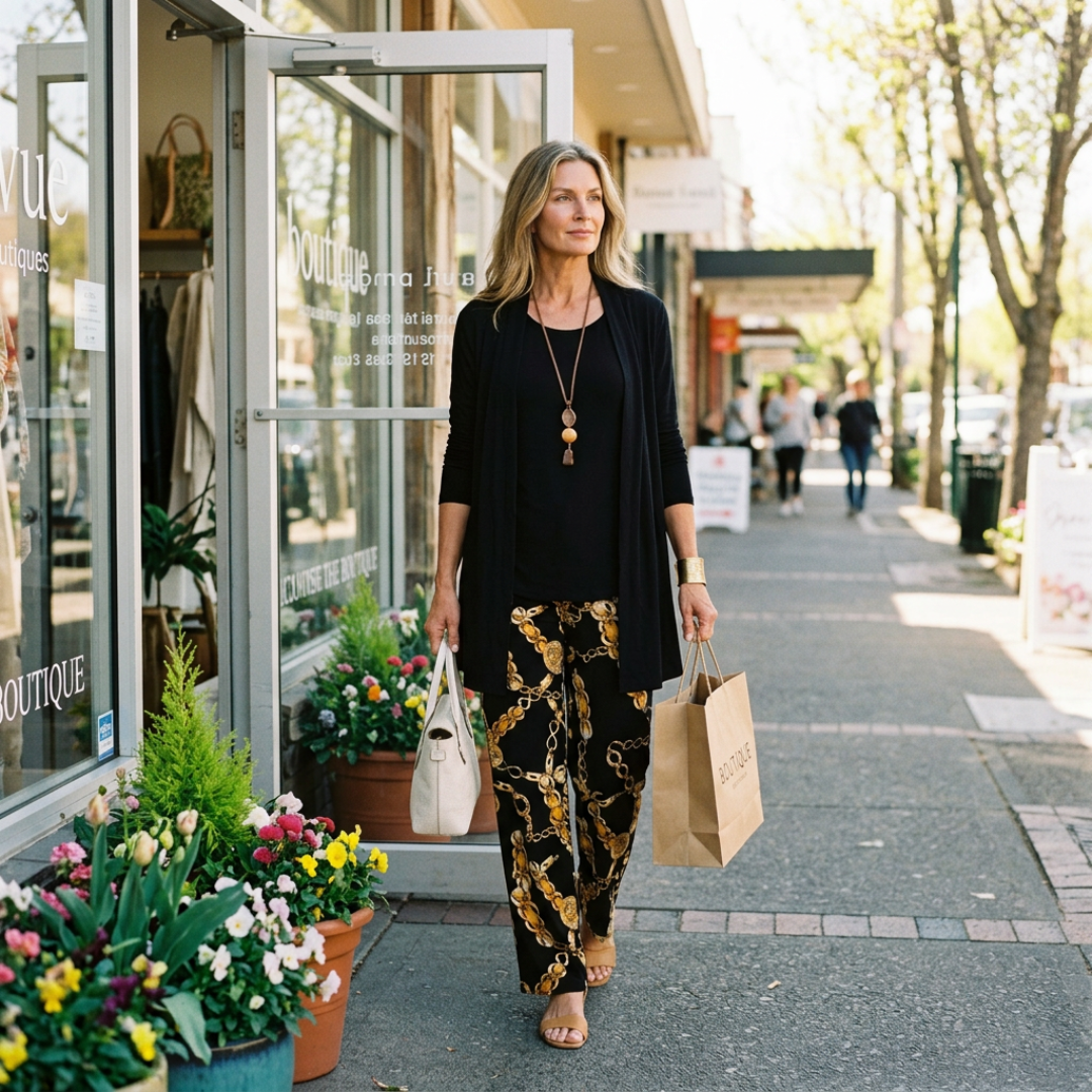 Harper | Gold Chain-Print Three-Piece Set