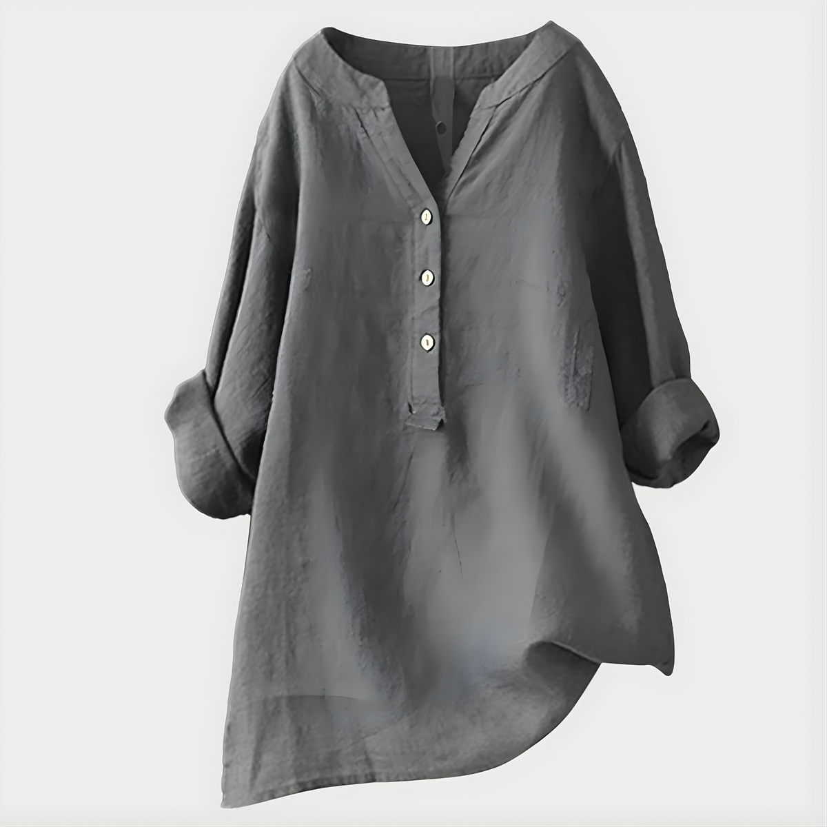 Veronique Elegant Cotton-Linen Blouse