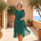 Carol | Tiered Midi Dress with Short Sleeves