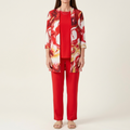 Theodora | Red Swirl-Print Three-Piece Outfit