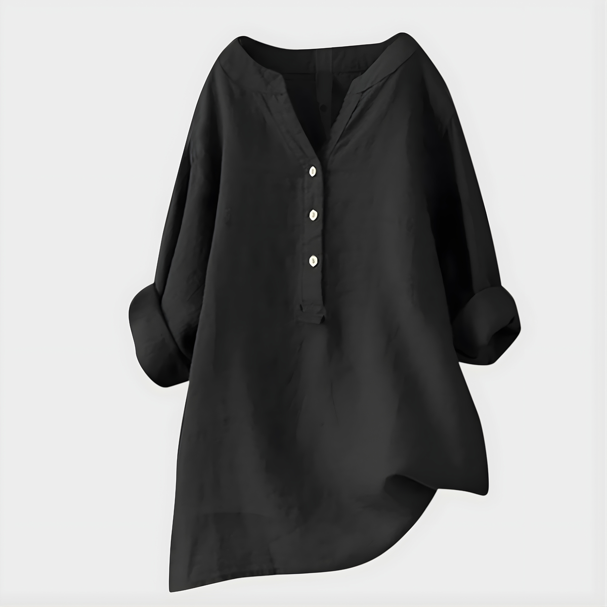 Veronique Elegant Cotton-Linen Blouse