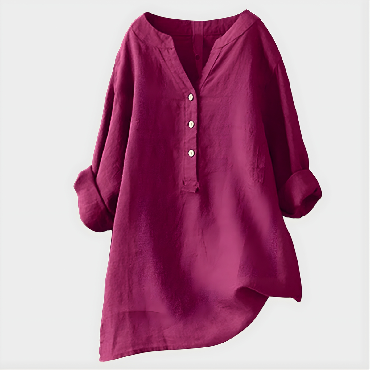 Veronique Elegant Cotton-Linen Blouse