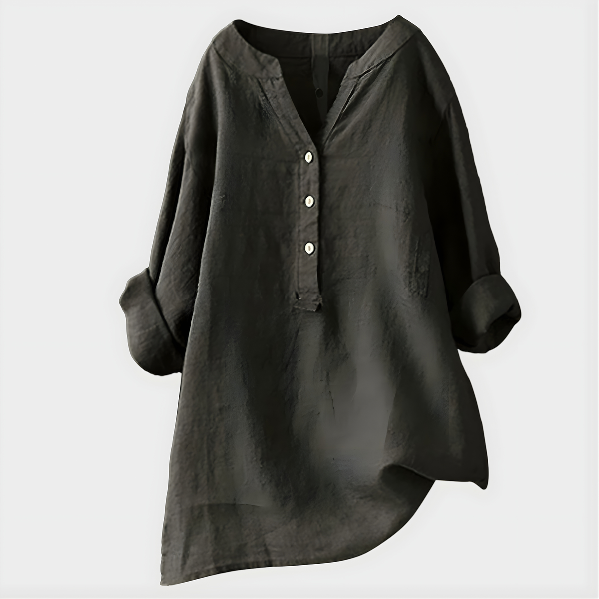 Veronique Elegant Cotton-Linen Blouse