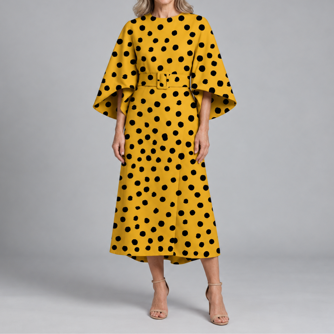 Bronwyn | Statement Print Belted Midi Dress