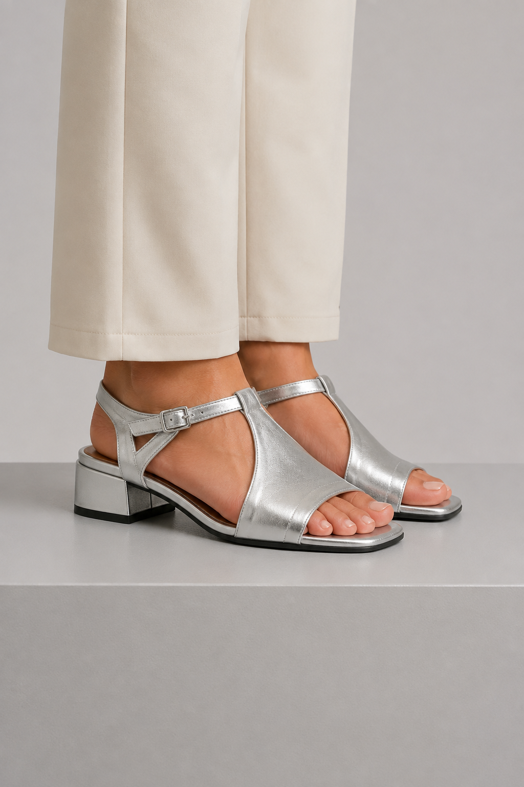 Faye | Silver Summer Sandals
