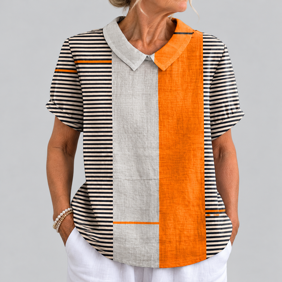 Skye | Colour Block Stripe Blouse