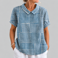 Gia | Striped Patchwork Blouse