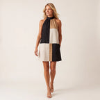 SABRINA | COLORBLOCK HALTER MINI DRESS