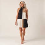 SABRINA | COLORBLOCK HALTER MINI DRESS