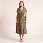 Theresa | Floral Twist Waist Dress