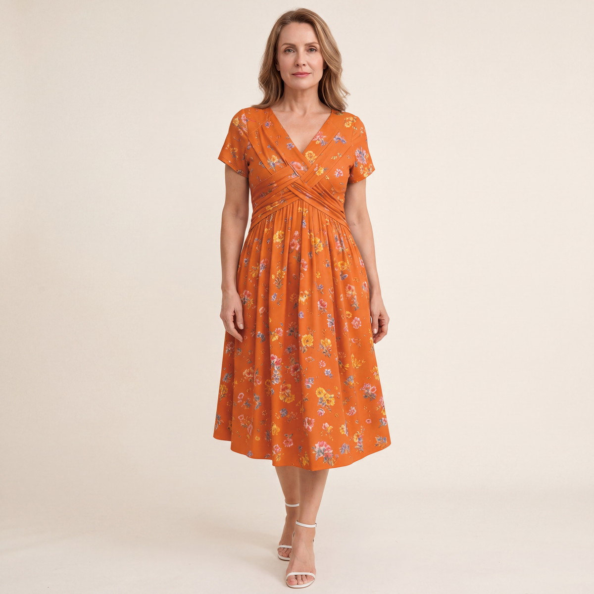 Theresa | Floral Twist Waist Dress