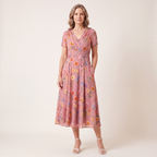 Theresa | Floral Twist Waist Dress