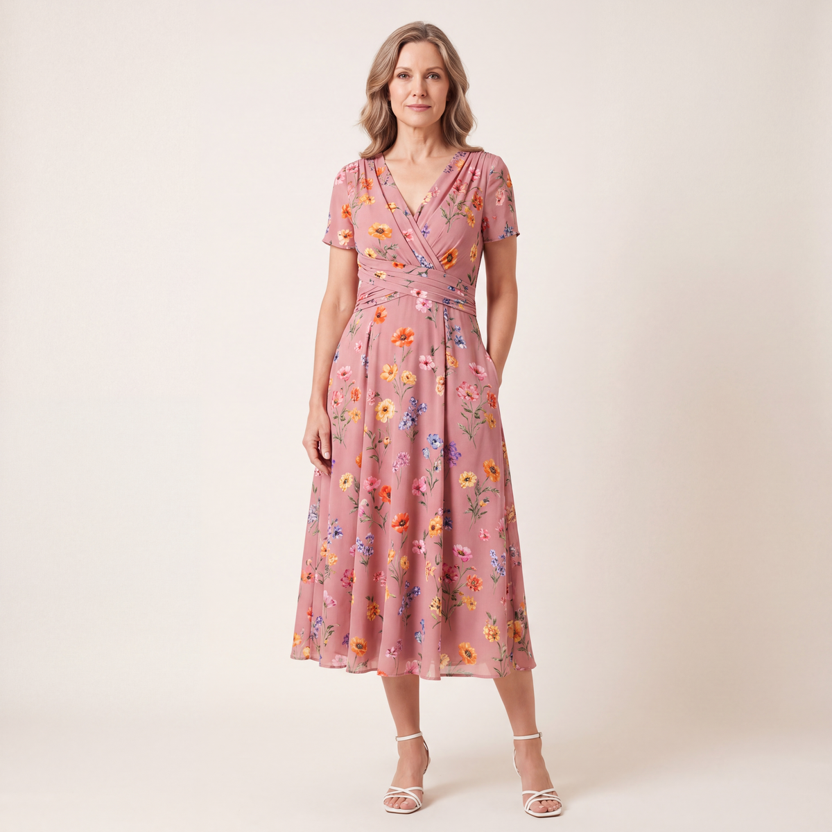 Theresa | Floral Twist Waist Dress