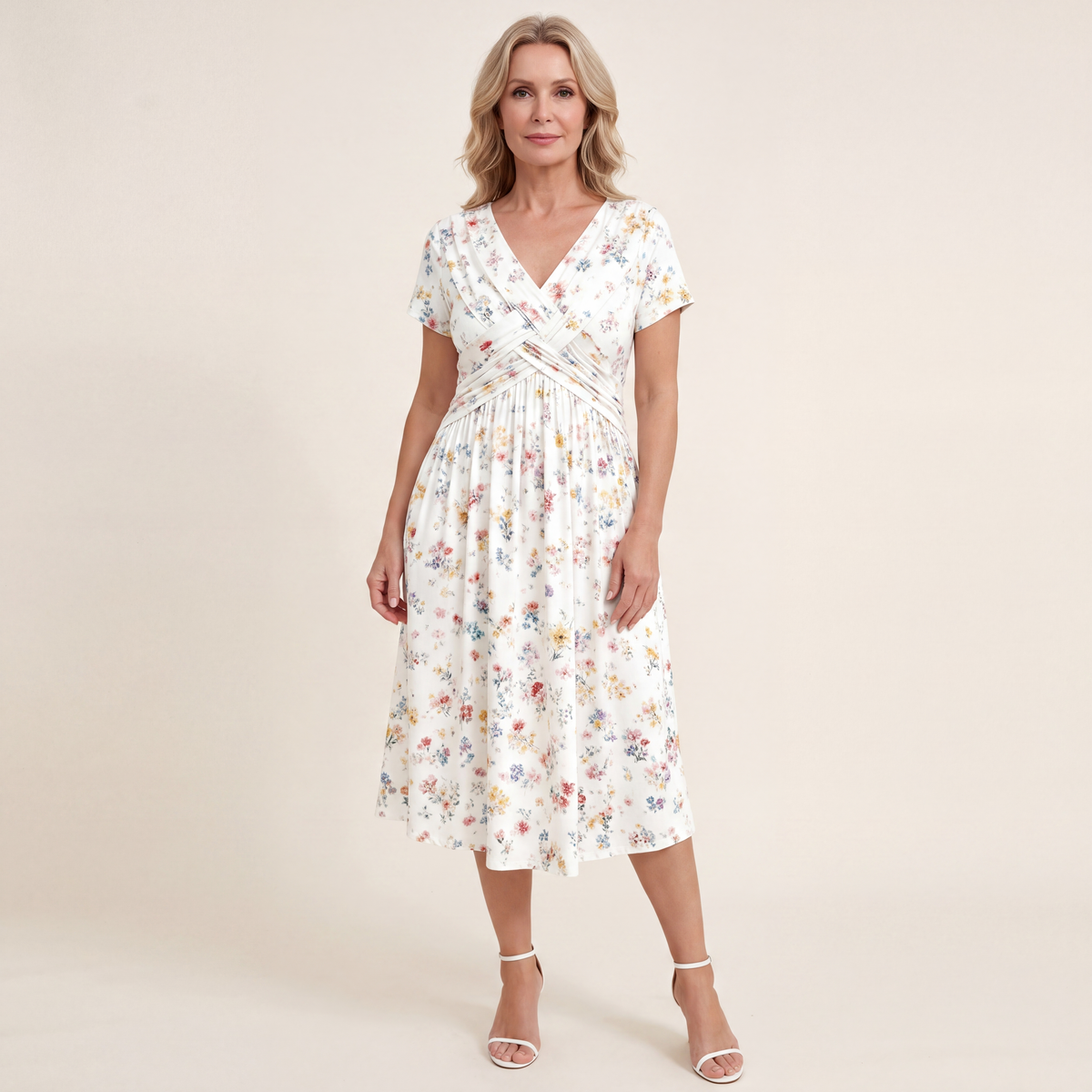 Theresa | Floral Twist Waist Dress